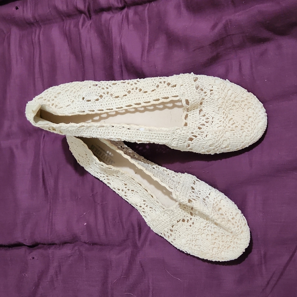 *NEW* Seychelles Woven Crochet Lace flats Size 9W